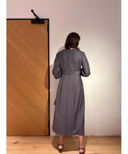 ESTNATION / ストレッチギャバジン カシュクールワンピース