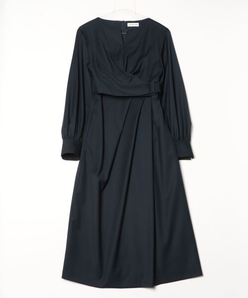 ESTNATION / ストレッチギャバジン カシュクールワンピース