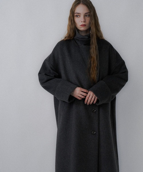 【美品】HARE ハレ　ゆったりチェスター　黒　ロングコート　M オーバーサイズ ウール2WAYチェスターコート(HARE)（チェスターコート）｜HARE（ハレ