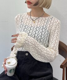 w closet | レース袖フレアトップス(Tシャツ/カットソー)