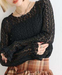 w closet | レース袖フレアトップス(Tシャツ/カットソー)