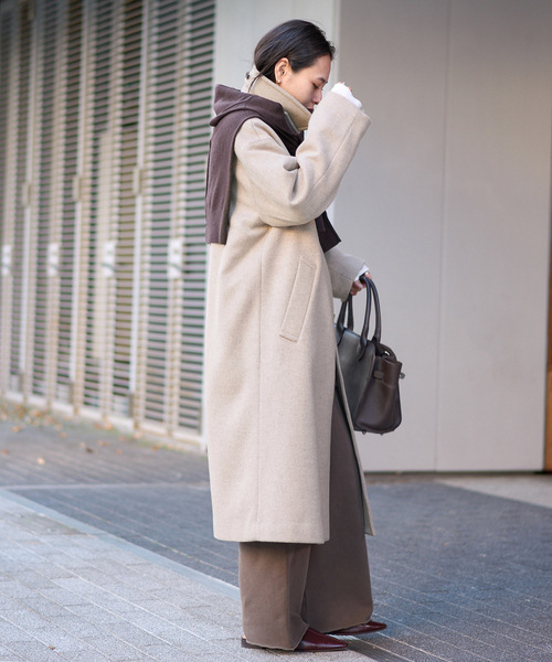 JOURNAL STANDARD（ジャーナルスタンダード）の「《追加2》スーパー140ビーバーステンカラーコート（ステンカラーコート・レディース・グレー/ベージュ系その他/ブラック/ブラックミックス・FREE）」の11枚目の写真