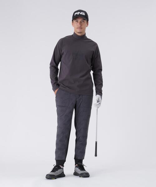 【ホワイト】サーモソーラ-バックカノコ長袖ハイネックカットソー <PERFORMANCE> (MENS) PING APPAREL｜サーモソーラ-バックカノコ長袖ハイネックカットソー