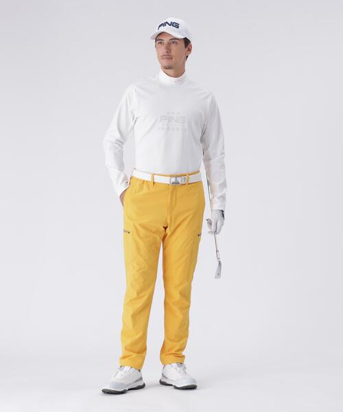 【ホワイト】サーモソーラ-バックカノコ長袖ハイネックカットソー <PERFORMANCE> (MENS) PING APPAREL｜サーモソーラ-バックカノコ長袖ハイネックカットソー
