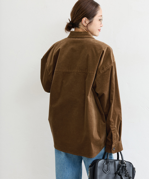 JOURNAL STANDARD(ジャーナルスタンダード)の「Velour JACKET(その他アウター・レディース・キャメル/ネイビー・FREE)」の6枚目の写真