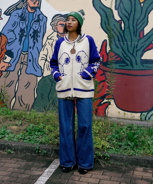 SEQUENZ（シークエンズ）の「【SEQUENZ/シークエンズ】PEANUTS ピーナッツ カウチンニット（ニット/セーター・メンズ・ネイビー/グレー・MEDIUM/LARGE/X-LARGE）」の13枚目の写真