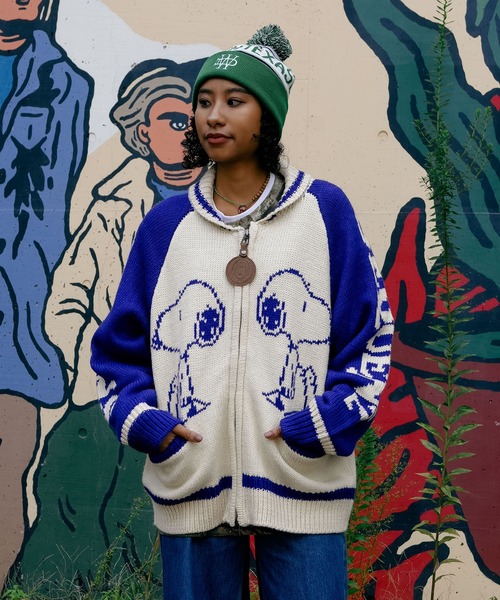 SEQUENZ（シークエンズ）の「【SEQUENZ/シークエンズ】PEANUTS ピーナッツ カウチンニット（ニット/セーター・メンズ・ネイビー/グレー・MEDIUM/LARGE/X-LARGE）」の14枚目の写真