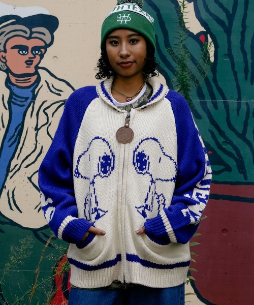 SEQUENZ（シークエンズ）の「【SEQUENZ/シークエンズ】PEANUTS ピーナッツ カウチンニット（ニット/セーター・メンズ・ネイビー/グレー・MEDIUM/LARGE/X-LARGE）」の15枚目の写真