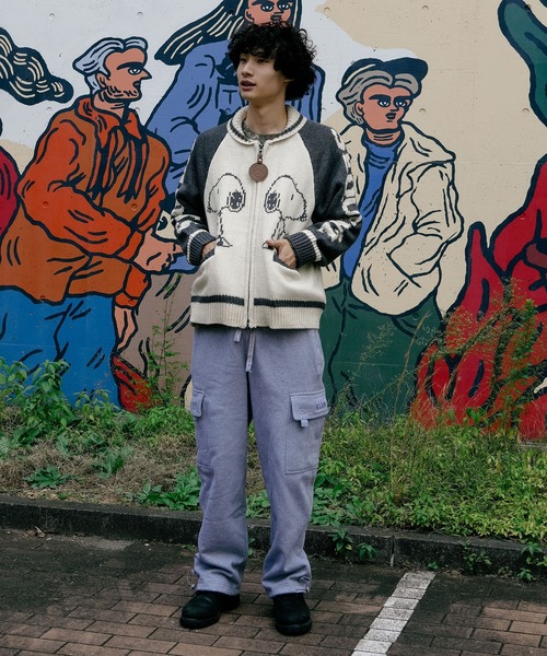 SEQUENZ（シークエンズ）の「【SEQUENZ/シークエンズ】PEANUTS ピーナッツ カウチンニット（ニット/セーター・メンズ・ネイビー/グレー・MEDIUM/LARGE/X-LARGE）」の7枚目の写真