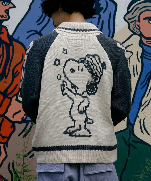 SEQUENZ（シークエンズ）の「【SEQUENZ/シークエンズ】PEANUTS ピーナッツ カウチンニット（ニット/セーター・メンズ・ネイビー/グレー・MEDIUM/LARGE/X-LARGE）」の8枚目の写真