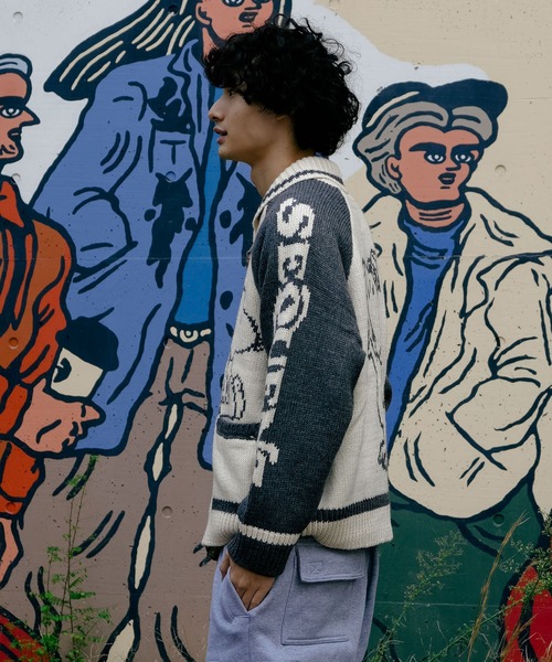 SEQUENZ（シークエンズ）の「【SEQUENZ/シークエンズ】PEANUTS ピーナッツ カウチンニット（ニット/セーター・メンズ・ネイビー/グレー・MEDIUM/LARGE/X-LARGE）」の11枚目の写真