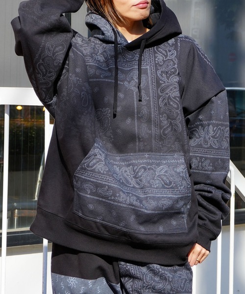 RVCA メンズ WRWB FADE HDパーカー 【2025年秋冬モデル】/ルーカボンディングプルオーバーパーカー・フーディー(SET UP・セットアップ対応可能・空港コーデ）