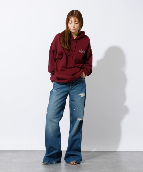 FRUIT OF THE LOOM(フルーツオブザルーム)の「【FRUIT OF THE LOOM】PRINT HOODIE1/ワンポイント/ユニセックス【WEB限定】(パーカー・メンズ・レッド/エンジ・M/L/XL)」の15枚目の写真