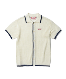 AECA（エイカ）の「CROCHET COLLAR HALF SLEEVE KNIT SHIRTS-IVORY（シャツ/ブラウス）」