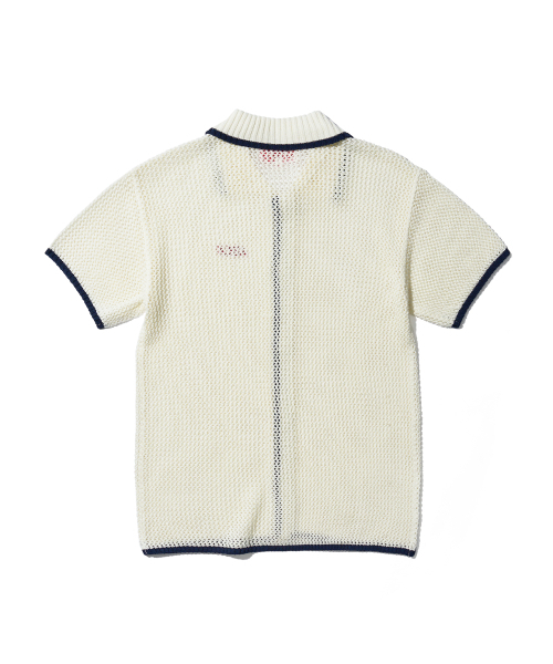 AECA（エイカ）の「CROCHET COLLAR HALF SLEEVE KNIT SHIRTS-IVORY（シャツ/ブラウス・レディース・その他・SMALL/MEDIUM/LARGE）」の3枚目の写真