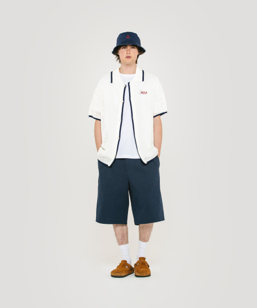 AECA（エイカ）の「CROCHET COLLAR HALF SLEEVE KNIT SHIRTS-IVORY（シャツ/ブラウス・レディース・その他・SMALL/MEDIUM/LARGE）」の6枚目の写真