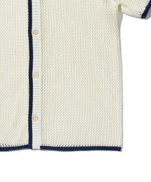 AECA（エイカ）の「CROCHET COLLAR HALF SLEEVE KNIT SHIRTS-IVORY（シャツ/ブラウス・レディース・その他・SMALL/MEDIUM/LARGE）」の4枚目の写真