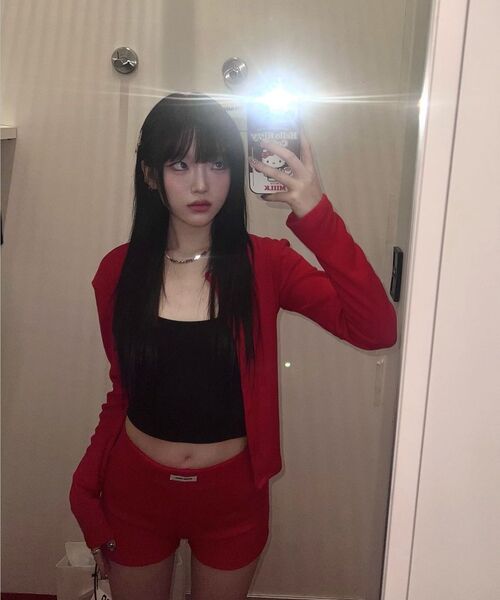 CRANK（クランク）の「ニットマイクロショーツ_レッド（その他パンツ・レディース・その他・FREE）」の3枚目の写真