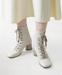 HALMANERA（ハルマネラ）の「HALMANERA ハルマネラ レースアップスクエアトゥショートブーツ（ブーツ）」