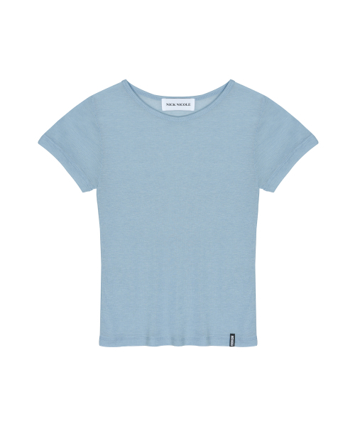 NICK&NICOLE(ニックアンドニコール)の「WOOL TENCEL HALF TEE_SORA(Tシャツ/カットソー・レディース・その他・MEDIUM/LARGE)」の5枚目の写真