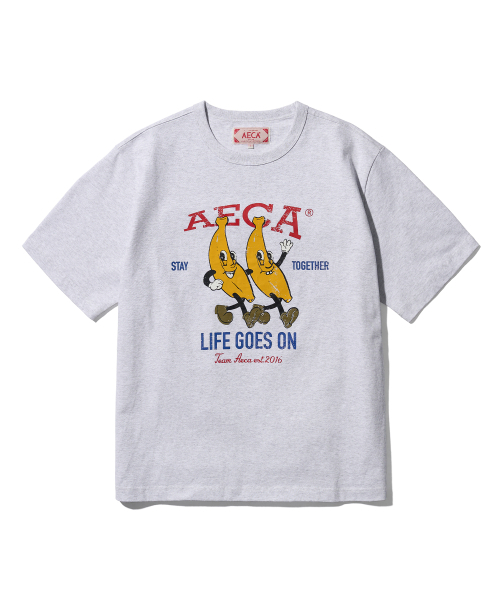 セール】STAY TOGETHER HALF SLEEVE-LIGHT GREY（Tシャツ/カットソー