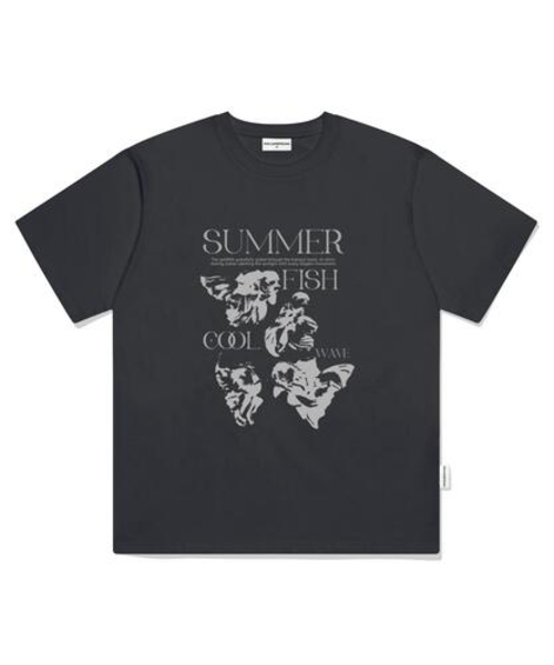ESCAPEFROM(エスケープフロム)の「クールサマーフィッシュプリントオーバーサイズ半袖Tシャツチャコール(Tシャツ/カットソー・レディース・その他・SMALL/MEDIUM/LARGE)」の2枚目の写真