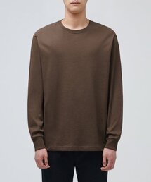 クルーネック長袖Tシャツ[ブラウン]