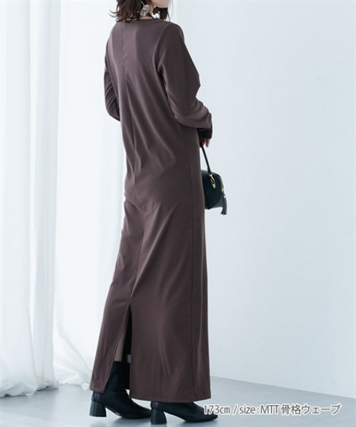 slattgir(スラットジール)の「高身長 【スラモコラボ企画】マキシフレアワンピース(トールサイズ)(ワンピース・レディース・ブラウン/ネイビー・TL/TM/T3L/TLL)」の13枚目の写真