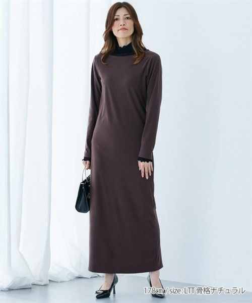 slattgir(スラットジール)の「高身長 【スラモコラボ企画】マキシフレアワンピース(トールサイズ)(ワンピース・レディース・ブラウン/ネイビー・TL/TM/T3L/TLL)」の14枚目の写真