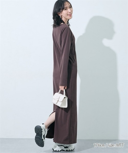 slattgir(スラットジール)の「高身長 【スラモコラボ企画】マキシフレアワンピース(トールサイズ)(ワンピース・レディース・ブラウン/ネイビー・TL/TM/T3L/TLL)」の17枚目の写真
