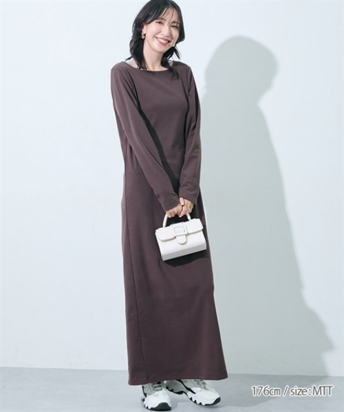 slattgir(スラットジール)の「高身長 【スラモコラボ企画】マキシフレアワンピース(トールサイズ)(ワンピース・レディース・ブラウン/ネイビー・TL/TM/T3L/TLL)」の18枚目の写真