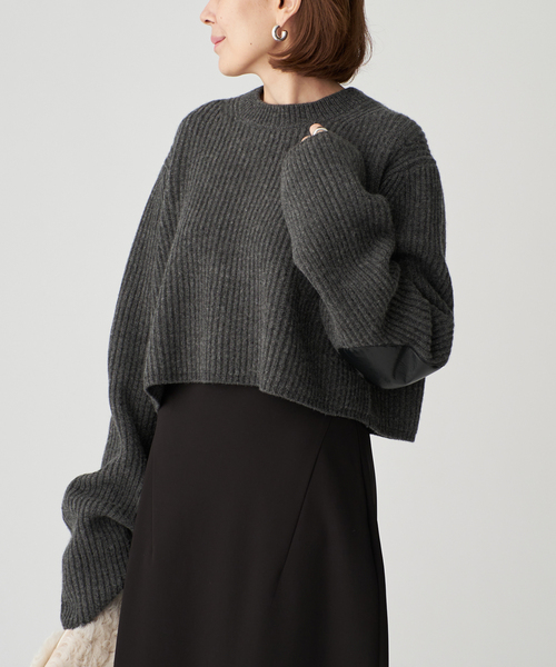 INSCRIRE 襟付きニット index / インデックス シアーリブ衿付きニット【洗濯機洗い可/抗ピル