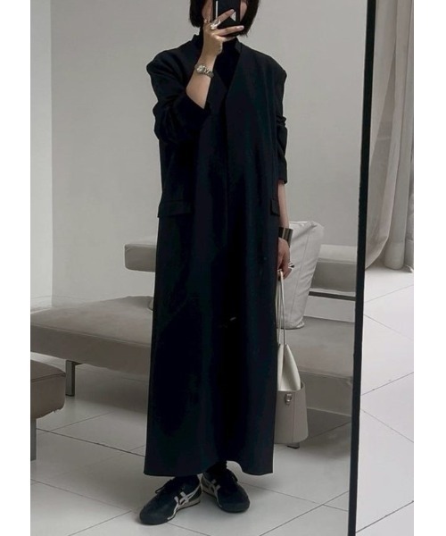 RIM.ARK(リムアーク)の「JK like dress ジャケットライクドレス(ドレス・レディース・ネイビー/チャコールグレー/ブラック・36/38)」の1枚目の写真