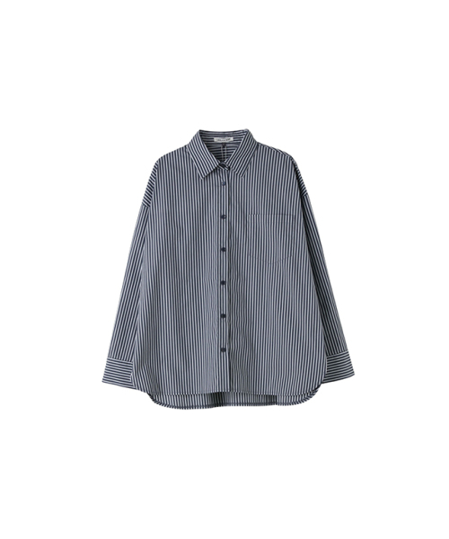 LAP（ラップ）の「ストライプベーシックフィットシャツブラウス AR7WB161（シャツ/ブラウス・レディース・ブルー/ネイビー/ホワイト・FREE）」の13枚目の写真