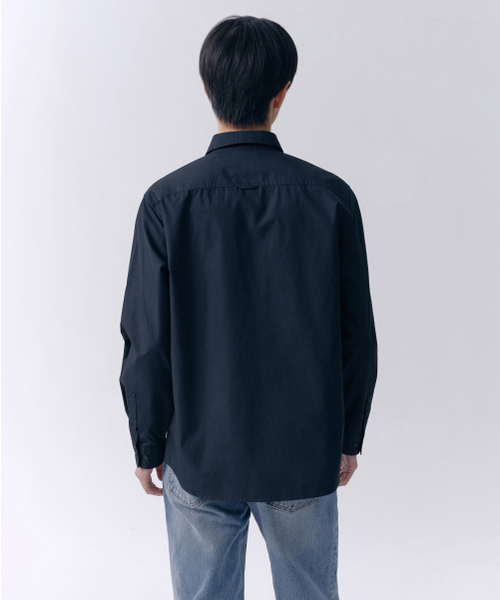 MUSINSA STANDARD（ムシンサスタンダード）の「ベーシックウォッシュドポプリンシャツ[ネイビー]（シャツ/ブラウス・メンズ・その他・SMALL/MEDIUM/LARGE/X-LARGE/XX-LARGE）」の2枚目の写真