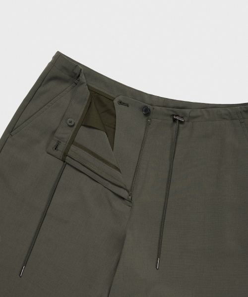 MUSINSA STANDARD WOMAN（ムシンサスタンダードウーマン）の「ウィメンズリネンライクパラシュートパンツ[カーキグレー]（スラックス・レディース・その他・34/32/30/24/26/28）」の3枚目の写真