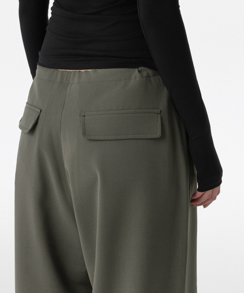 MUSINSA STANDARD WOMAN（ムシンサスタンダードウーマン）の「ウィメンズリネンライクパラシュートパンツ[カーキグレー]（スラックス・レディース・その他・34/32/30/24/26/28）」の6枚目の写真