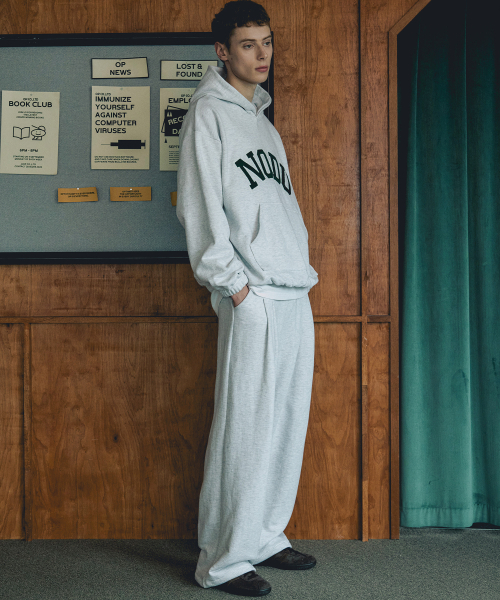 NODU（ノードユー）の「ビッグロゴアップリケフードTシャツ[ライトグレー]（パーカー・メンズ・その他・MEDIUM/LARGE）」の2枚目の写真