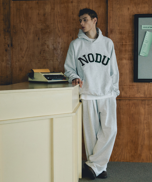 NODU（ノードユー）の「ビッグロゴアップリケフードTシャツ[ライトグレー]（パーカー・メンズ・その他・MEDIUM/LARGE）」の4枚目の写真