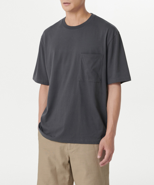 MUSINSA STANDARD（ムシンサスタンダード）の「[クールタンダード] リラックスフィットクルーネックポケットTシャツ [ダークグレー]（Tシャツ/カットソー・メンズ・その他・XXX-LARGE/SMALL/LARGE/X-LARGE/XX-LARGE/MEDIUM）」の2枚目の写真