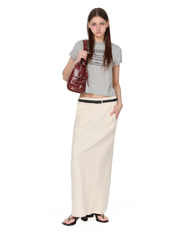 Curved Maxi Rib Skirt, IVORY