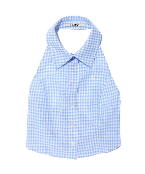 YOUHEE(ユヒ)の「CHECK HALTER NECK SHIRTS LIGHT BLUE(シャツ/ブラウス・レディース・その他・FREE)」の8枚目の写真