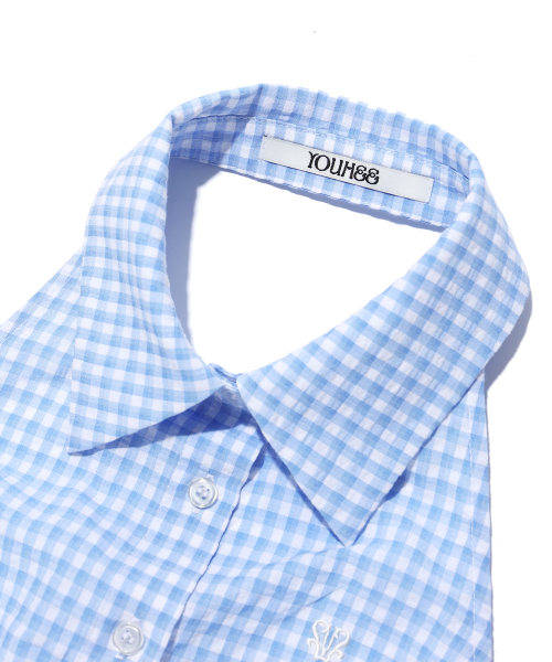 YOUHEE(ユヒ)の「CHECK HALTER NECK SHIRTS LIGHT BLUE(シャツ/ブラウス・レディース・その他・FREE)」の9枚目の写真