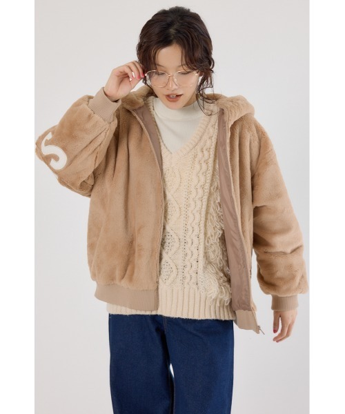 ロゴパッチエコファーブルゾン（ブルゾン）｜RODEO CROWNS WIDE BOWL