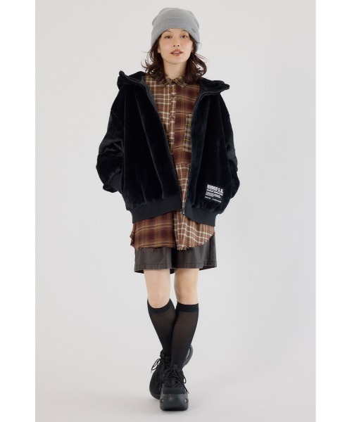 ロゴパッチエコファーブルゾン（ブルゾン）｜RODEO CROWNS WIDE BOWL