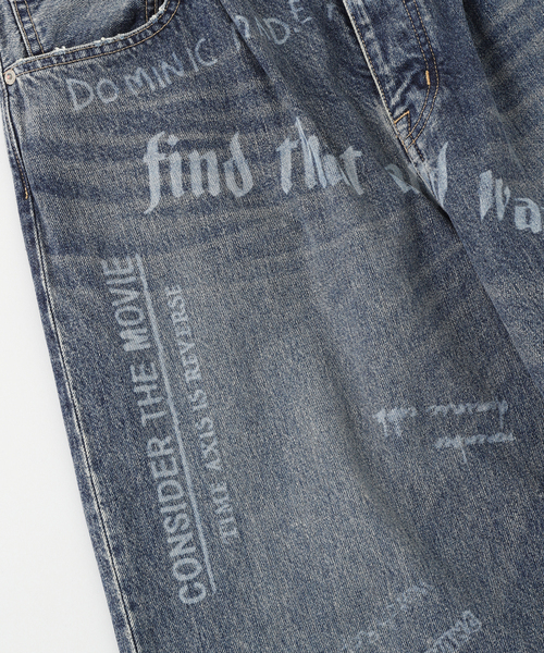 セール】DAIRIKU / ダイリク 'TATTOO' Laser Printed wide Denim