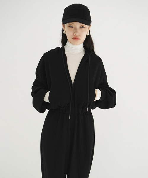 CLANE(クラネ)の「HOODED SWEAT ALL IN ONE(つなぎ/オールインワン・レディース・グレー/ベージュ・1/0)」の8枚目の写真