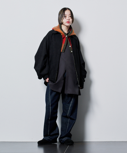 CITYSHOP（シティーショップ）の「YANYAN CHECK HOOD YYW24-1732：バラクラバ（ニットキャップ/ビーニー・レディース・レッド・FREE）」の3枚目の写真