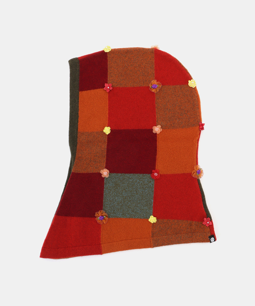 CITYSHOP（シティーショップ）の「YANYAN CHECK HOOD YYW24-1732：バラクラバ（ニットキャップ/ビーニー・レディース・レッド・FREE）」の6枚目の写真