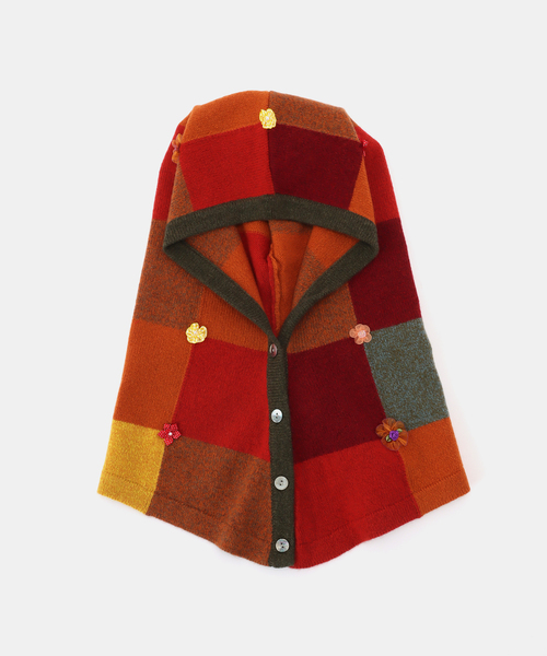 CITYSHOP（シティーショップ）の「YANYAN CHECK HOOD YYW24-1732：バラクラバ（ニットキャップ/ビーニー・レディース・レッド・FREE）」の8枚目の写真